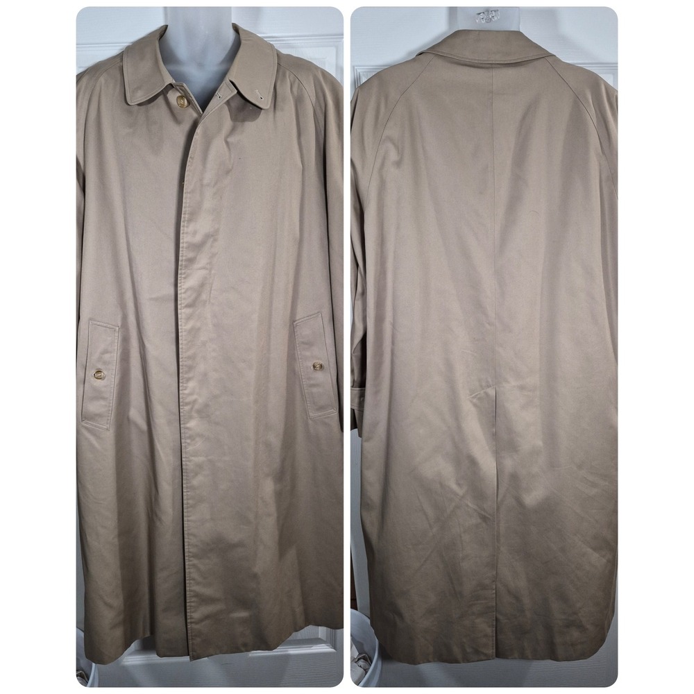 Vtg Burberrys Prorsum Trench Coat Khaki Tan Nova Check Lining Mens 46L - COA